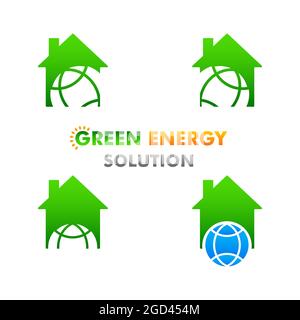 Green Energy Illustration. Renewable and Clean Energy Illustration Design Concept. Auf weißem Hintergrund Stockfoto