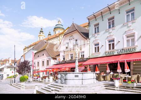 Geographie / Reisen, Österreich, Wien, Melk, Rathausplatz, ADDITIONAL-RIGHTS-CLEARANCE-INFO-NOT-AVAILABLE Stockfoto