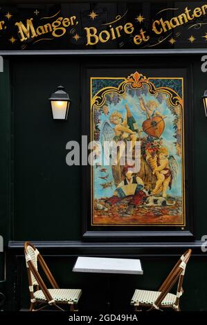 FRANKREICH, PARIS (75) 18. ARRONDISSEMENT, BEZIRK MONTMARTRE, CAFÉ-RESTAURANT LA BONNE FRANQUETTE Stockfoto