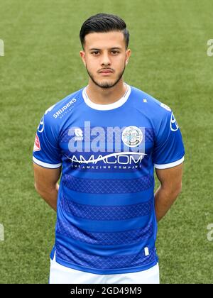 DEN B.Sc., NIEDERLANDE - 10. AUGUST: Najim Haidary vom FC Den Bosch während einer Fotoanaltung des FC Den Bosch im Stadion De Vliert am 10. August 2021 in Den Bosch, Niederlande (Foto: Rene Nijhuis/Orange Picts) Stockfoto