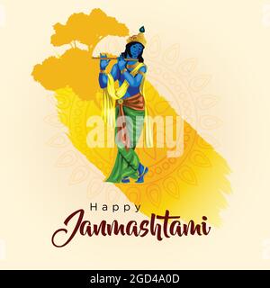 dahi handi-Festival der glücklichen shree krishna janmashtami. vektor-Illustration Design Stock Vektor