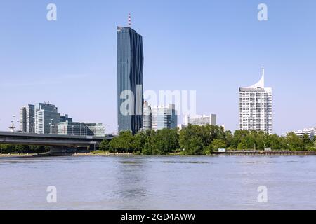 Geographie / Reisen, Österreich, Wien, Donaustadt, DC Tower 1, Vienna International Center, ZUSÄTZLICHE-RIGHTS-CLEARANCE-INFO-NOT-AVAILABLE Stockfoto