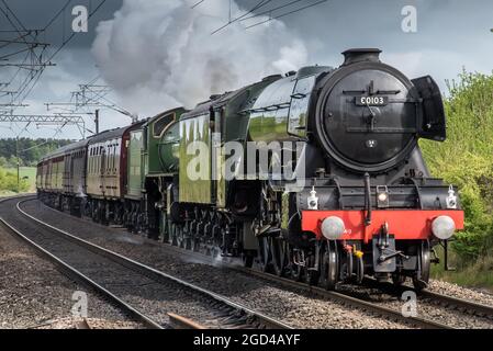 Fliegender Schotte auf der East Coat Main Line Stockfoto