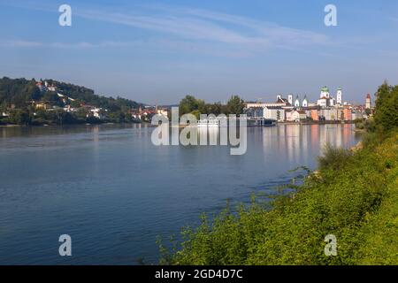 Geographie / Reisen, Deutschland, Bayern, Passau, drei Flussmündungen, ADDITIONAL-RIGHTS-CLEARANCE-INFO-NOT-AVAILABLE Stockfoto