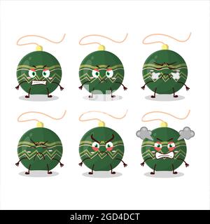 Weihnachten Lichter grüne Cartoon-Figur mit verschiedenen wütend Ausdrücke. Vektorgrafik Stock Vektor