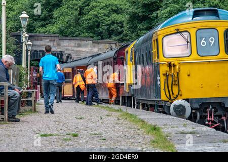 Chernet Valley Heritage Railway Locos Stoke on Trent Staffordshire Stockfoto