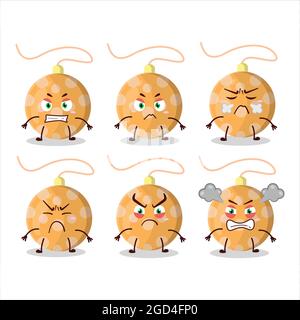 Weihnachten Lichter orange Cartoon-Figur mit verschiedenen wütend Ausdrücke. Vektorgrafik Stock Vektor