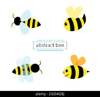 Set von abstrakten Cartoon Bienen. Sie können das Logo als Zeichen verwenden. Stock Vektor