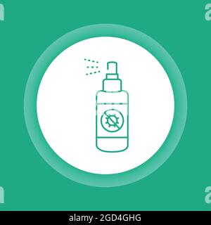 Symbol für die Schaltfläche „Antiseptisches Sprühbild“. Hygieneprodukt. Stock Vektor