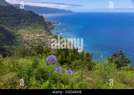 Geographie / Reisen, Portugal, Madeira, Nordküste bei Sao Jorge, Miradouro da Vigia, ZUSÄTZLICHE-RIGHTS-CLEARANCE-INFO-NOT-AVAILABLE Stockfoto