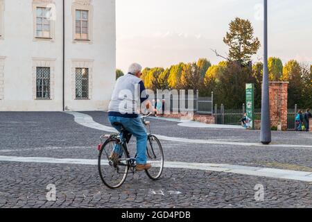 Einige Details des Parks und der Außenfassade des Savoy Royal Palace von Venaria reale, etwas außerhalb von Turin Stockfoto