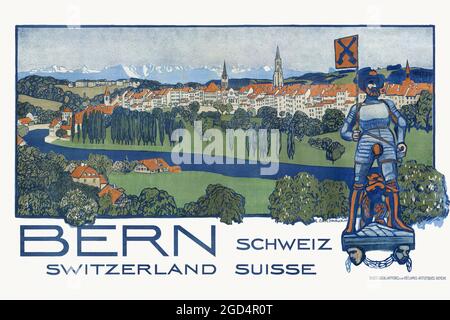 Bern. Schweiz - Switzerland - Suisse von Emil Cardinaux (1877-1936). Restauriertes Vintage-Poster, das 1906 in der Schweiz veröffentlicht wurde. Stockfoto