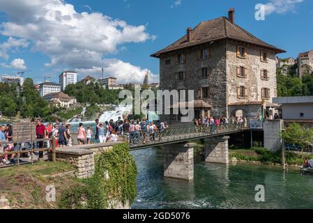 Geographie / Reisen, Schweiz, Schaffhausen, Neuhausen, kleines Schloss Wörth am Rheinfall, ZUSÄTZLICHE-RIGHTS-CLEARANCE-INFO-NOT-AVAILABLE Stockfoto