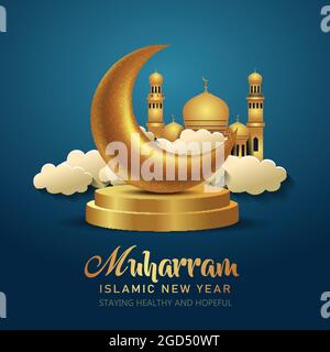 islamische Neujahrgrüße. vektor Illustration Design Stock Vektor