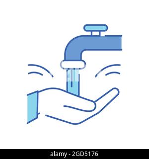 Farbsymbol für sauberes Wasser und Hygiene. Soziale Verantwortung des Unternehmens. Nachhaltige Entwicklungsziele. Piktogramm für Werbung, Web. UI UX Design Element Edi Stock Vektor