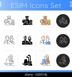 Symbole für Mitarbeiter des Unternehmens festgelegt Stock Vektor
