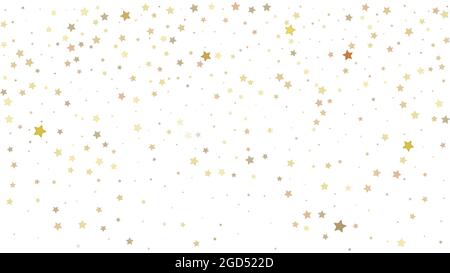 Fallende goldene Sterne. Abstrakte Konfetti-Dekoration. Vektorgrafik. Stock Vektor
