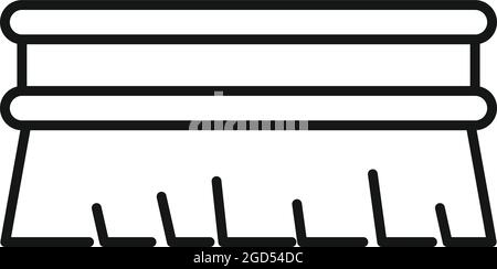 Vektorgrafik für den Umriss des Symbols für die Badebürste Badezimmer mit Dusche. Bürste reinigen Stock Vektor