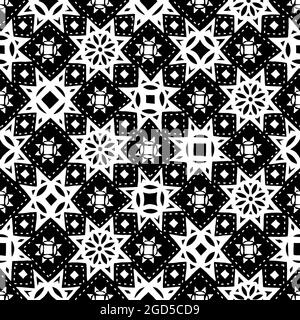 Nahtloses Muster mit Sternmotiven in 2 Farben Stockfoto