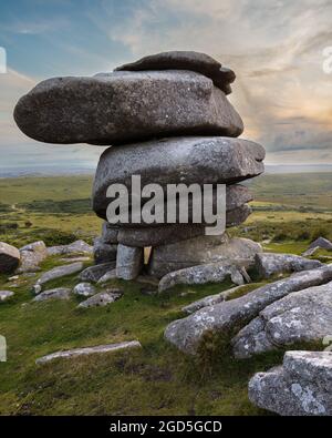 Die Cheesewring auf Stowes Hill Minions Bodmin Moor Cornwall Stockfoto