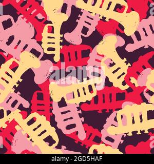 Ein kolofuler Trompeten nahtlose Vektor-Musik-Muster Stock Vektor