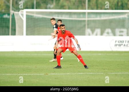 Marbella, Spanien. August 2021. Ibrahem Kalla wurde während des Freundschaftsspiel des Al Arabi SC gegen den AD Ceuta FC im Marbella Football Center in Marbella gesehen.Endstand: Al Arabi SC 3-2 AD Ceuta FC Credit: SOPA Images Limited/Alamy Live News Stockfoto