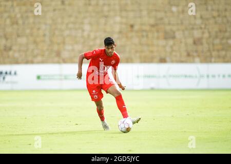 Marbella, Spanien. August 2021. Abdulla Alsulaiti gesehen während des Freundschaftsspiel des Al Arabi SC gegen den AD Ceuta FC im Marbella Football Center in Marbella.Endstand: Al Arabi SC 3-2 AD Ceuta FC Credit: SOPA Images Limited/Alamy Live News Stockfoto