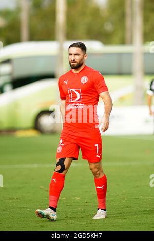 Marbella, Spanien. August 2021. Mehrad Mohammadi während des Freundschaftsspiel des Al Arabi SC gegen den AD Ceuta FC im Marbella Football Center in Marbella.Endstand: Al Arabi SC 3-2 AD Ceuta FC (Foto von Francis Gonzalez/SOPA Images/Sipa USA) Kredit: SIPA USA/Alamy Live News Stockfoto