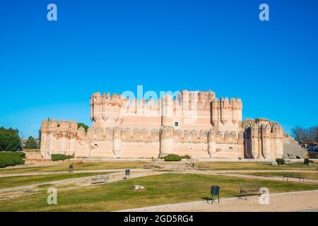 Schloss. Coca, Segovia Provinz Kastilien-Leon, Spanien. Stockfoto