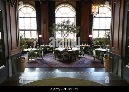 Innenansicht vom Restaurant im Post Hotel in Göteborg, Schweden. Stockfoto