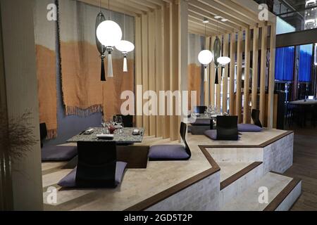 Innenansicht vom Restaurant im Post Hotel in Göteborg, Schweden. Stockfoto