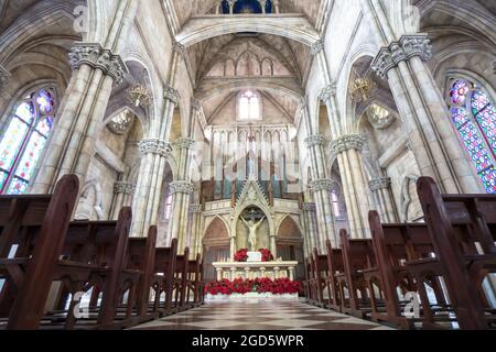 Bana Hills, Danang Vietnam - 22. Mai 2018: Statue von Jesus Christus in der Kirche von Ba Na Hills von Ba Na Hills in Bana Hills, Da Nang, Vietnam. Stockfoto