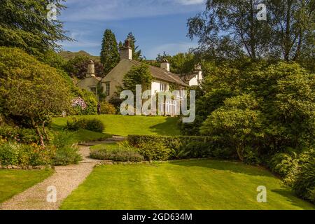 William Wordsworths Haus am Rydal Mount, Rydal, in der Nähe von Ambleside, Lake District, Cumbria, England. Stockfoto