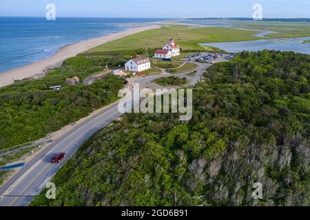 Strand und Bahnhof der Küstenwache in Eastham, Cape Cod Stockfoto