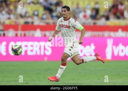 Monaco, Monaco, 10. August 2021. Wissam Ben Yedder von AS Monaco während des UEFA Champions League-Spiels im Stade Louis II, Monaco. Bildnachweis sollte lauten: Jonathan Moscrop / Sportimage Stockfoto