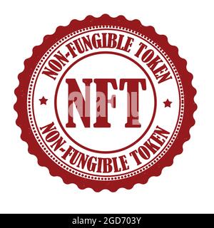 NFT nicht-fungible Token-Label oder -Stempel auf weißem Hintergrund, Vektordarstellung Stock Vektor