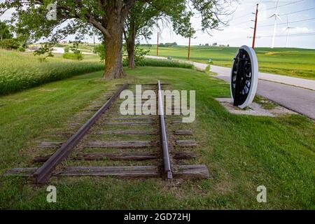 Adair, Iowa - die historische Stätte von Jesse James, der Ort des ersten Eisenbahnraubs im Westen, der von der Jesse James Gang am 21. Juli 1873 begangen wurde. Stockfoto