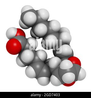 Thromboxan A2 (TXA2)-Molekül. 3D-Rendering. Stockfoto