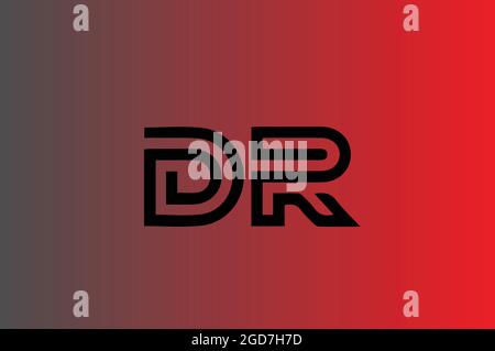 D R Elegantes Logo mit Initialen für Firmenvektor Stock Vektor