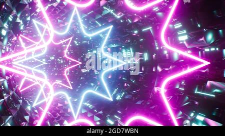 Neon Star Light Ring VJ Tunnel Stockfoto