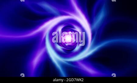 Abstrakt Glühende Spin Neonenergie Stockfoto