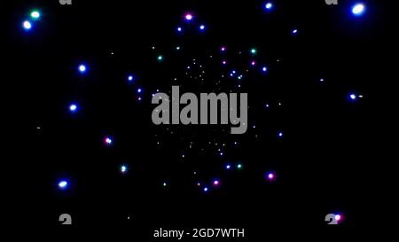 Fliegender Neon Glitzert Hintergrund Stockfoto