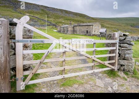 Hag Dyke liegt oberhalb von Kettlewell im Yorkshire Dales National Park, England Stockfoto