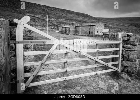 Hag Dyke liegt oberhalb von Kettlewell im Yorkshire Dales National Park, England Stockfoto