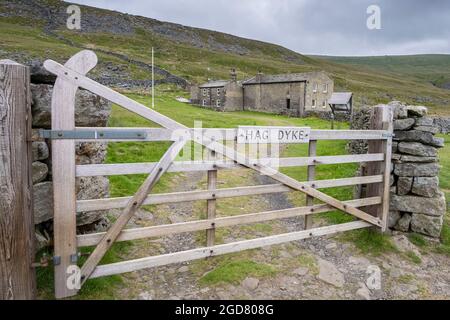 Hag Dyke liegt oberhalb von Kettlewell im Yorkshire Dales National Park, England Stockfoto
