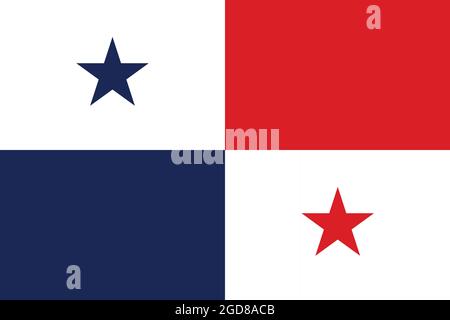 Nationalflagge von Panama Originalgröße und Farben Vektordarstellung, Panamanischer Flaggentag Fiestas Patrias, Republik Panama Flagge entworfen von Manuel Stock Vektor