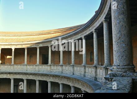 Palast von Karl v. in der Alhambra, Granada, Andalusien, Spanien Stockfoto