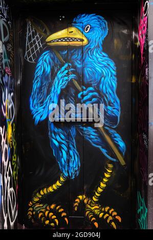 FRANKREICH, PARIS (75) 20. ARRONDISSEMENT, STREET ART IN DER RUE DENOYEZ Stockfoto