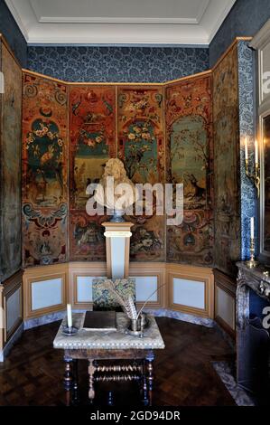 FRANKREICH, SEINE-ET-MARNE (77) CHATEAU DE VAUX-LE-VICOMTE, KABINETT VON JEAN DE LA FONTAINE Stockfoto