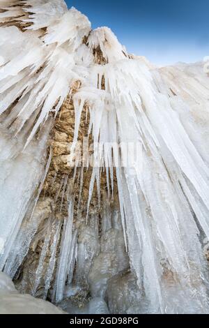 Le Cap Blanc-nez sous la glace, Frankreich, Côte d'opale, hiver Stockfoto